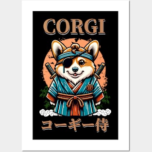 Cute Cartoon Japan Corgi Posters and Art